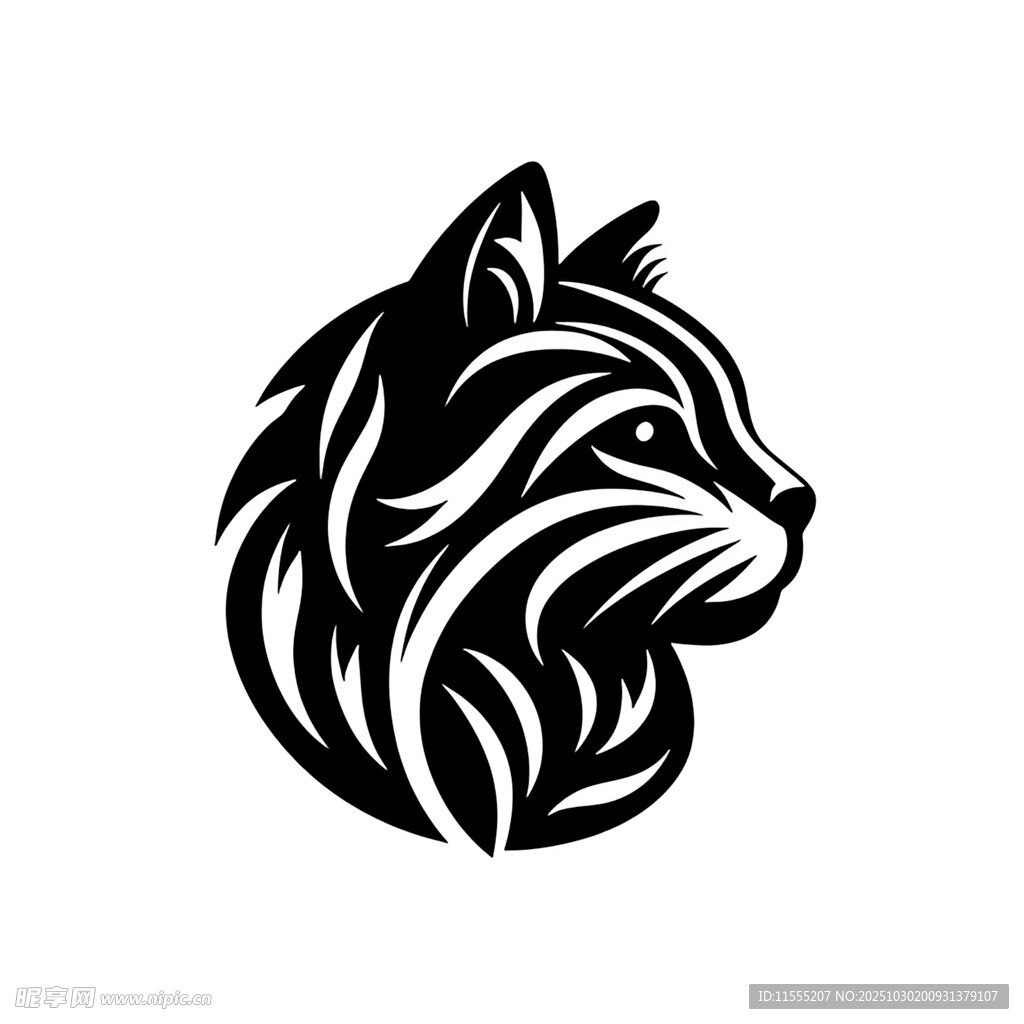 黑猫轮廓图案