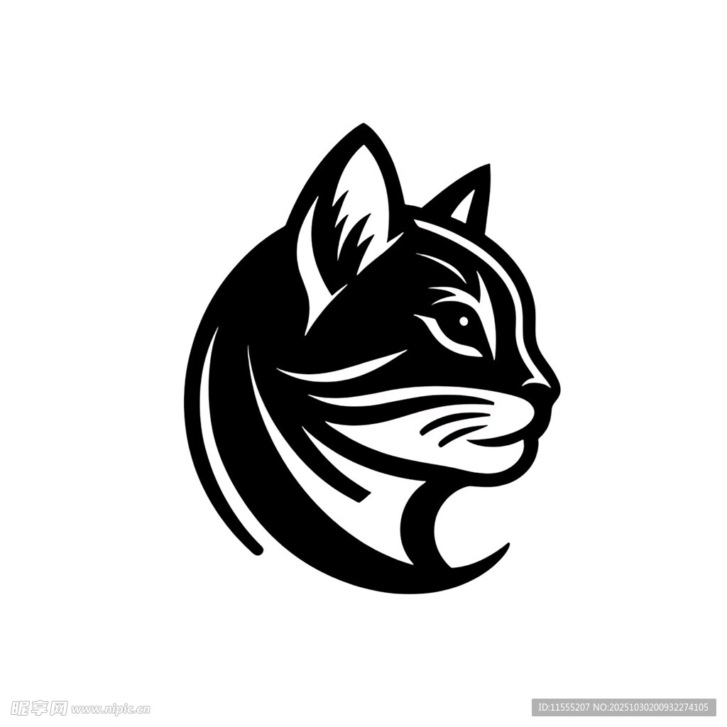 黑猫轮廓标志