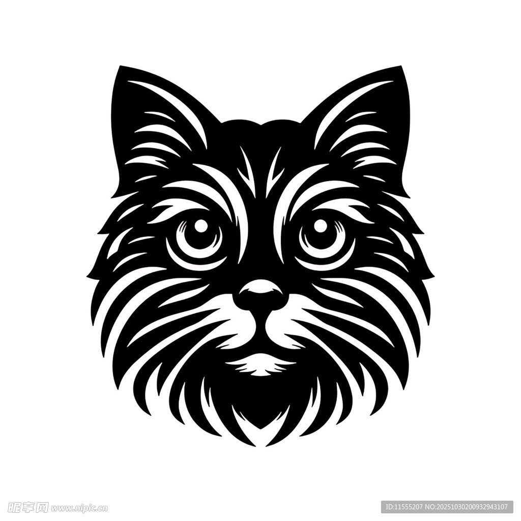 简约黑猫头像设计