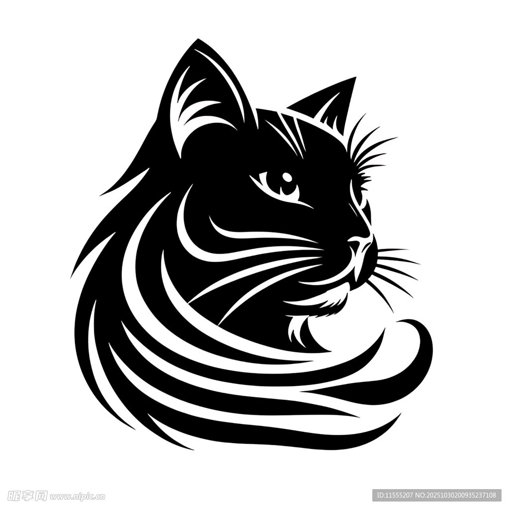 黑猫轮廓图案