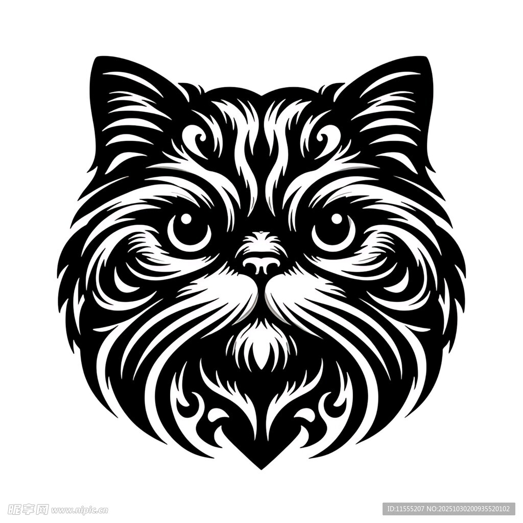 黑白猫咪图案