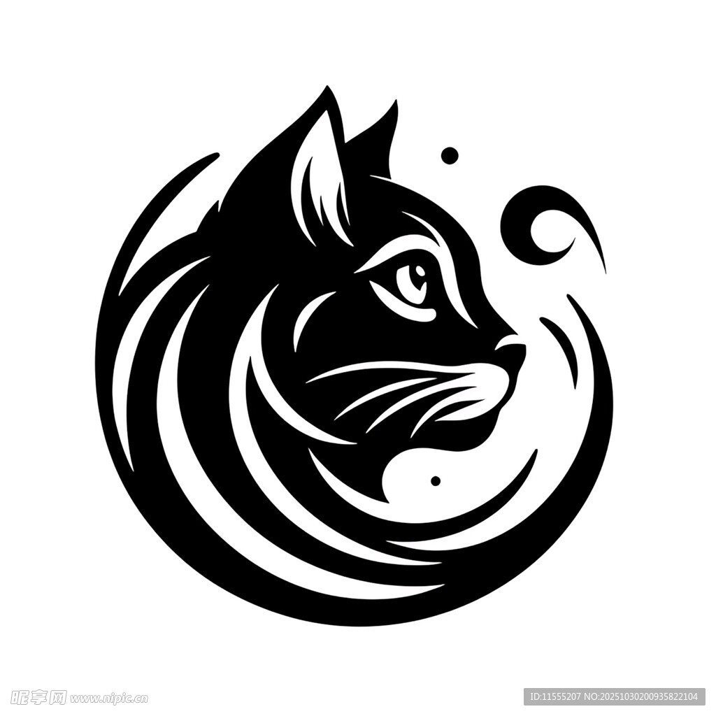 黑猫轮廓图案设计