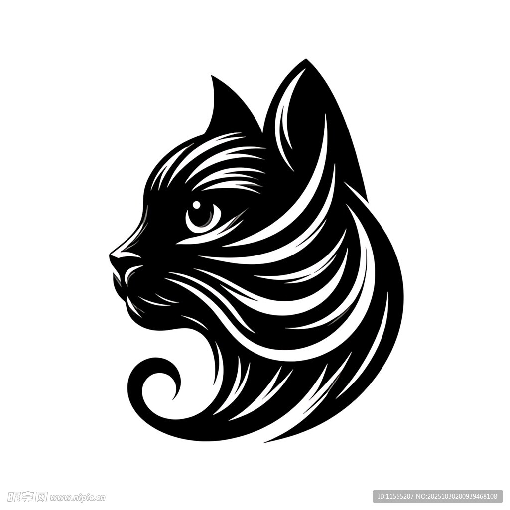黑猫轮廓图案