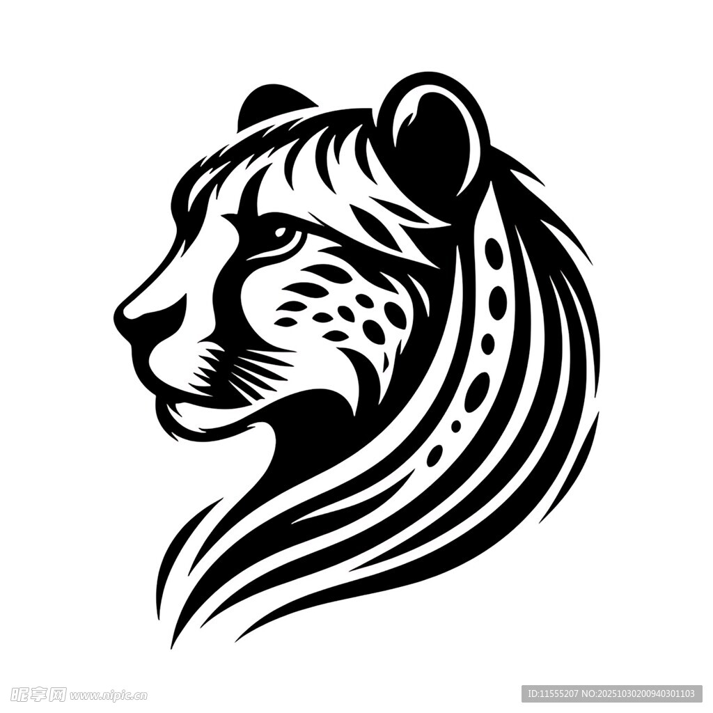 猎豹头像简约矢量设计