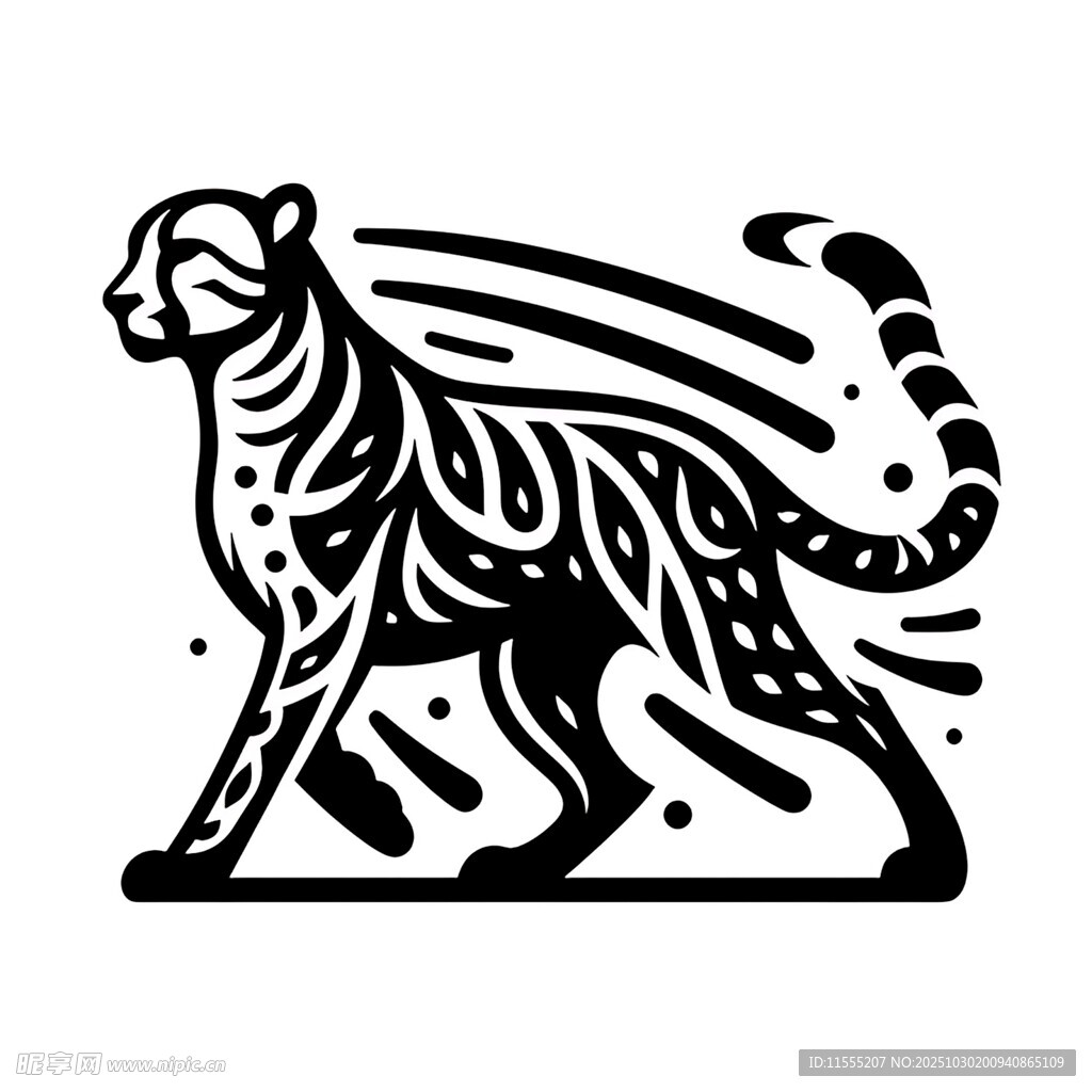 简约线条风老虎图案