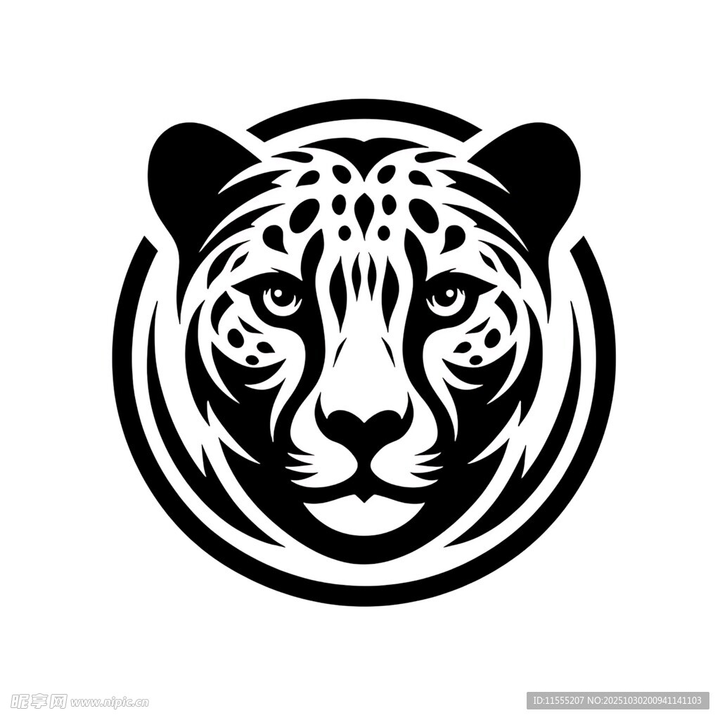 豹头简约标志设计