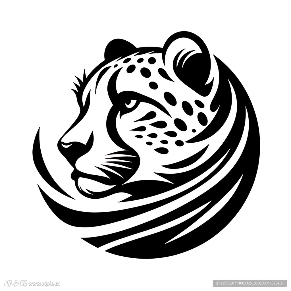 猎豹线条艺术徽标