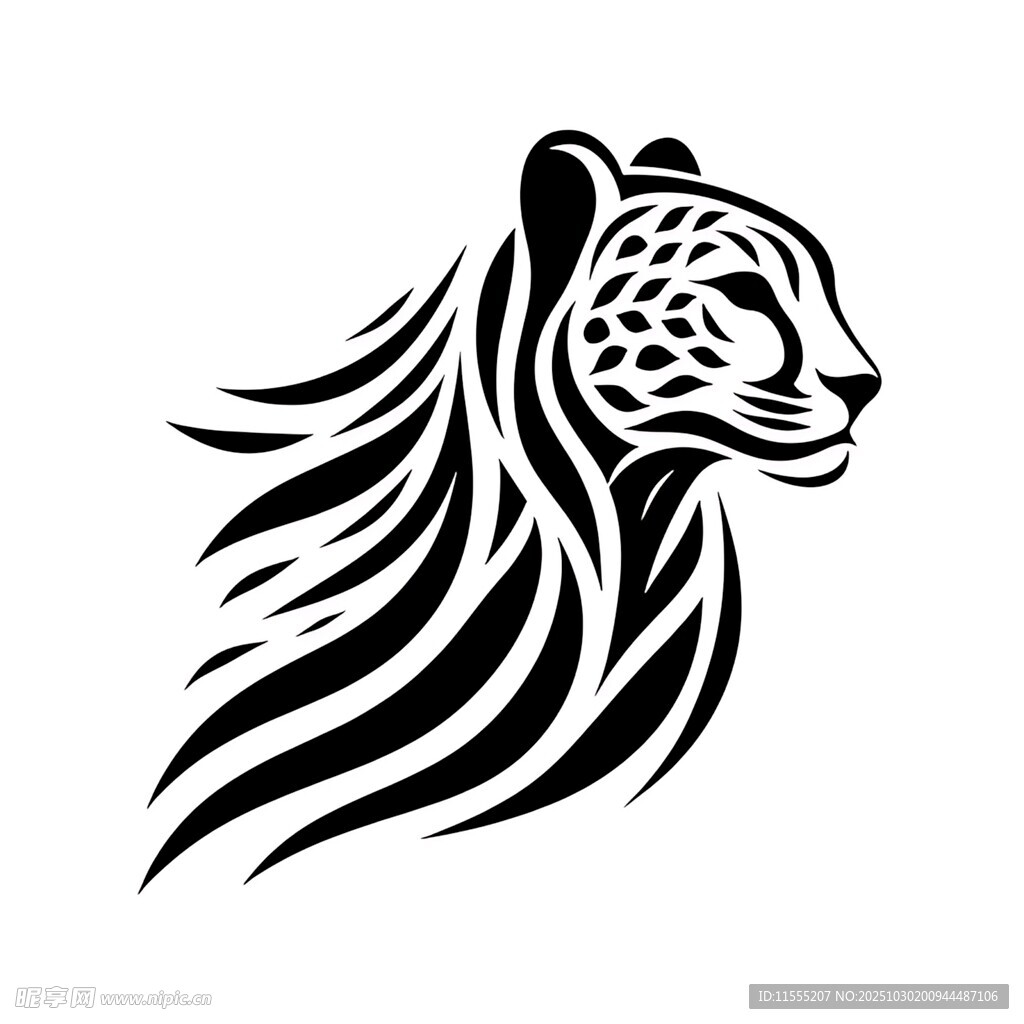 黑豹头像简约艺术设计