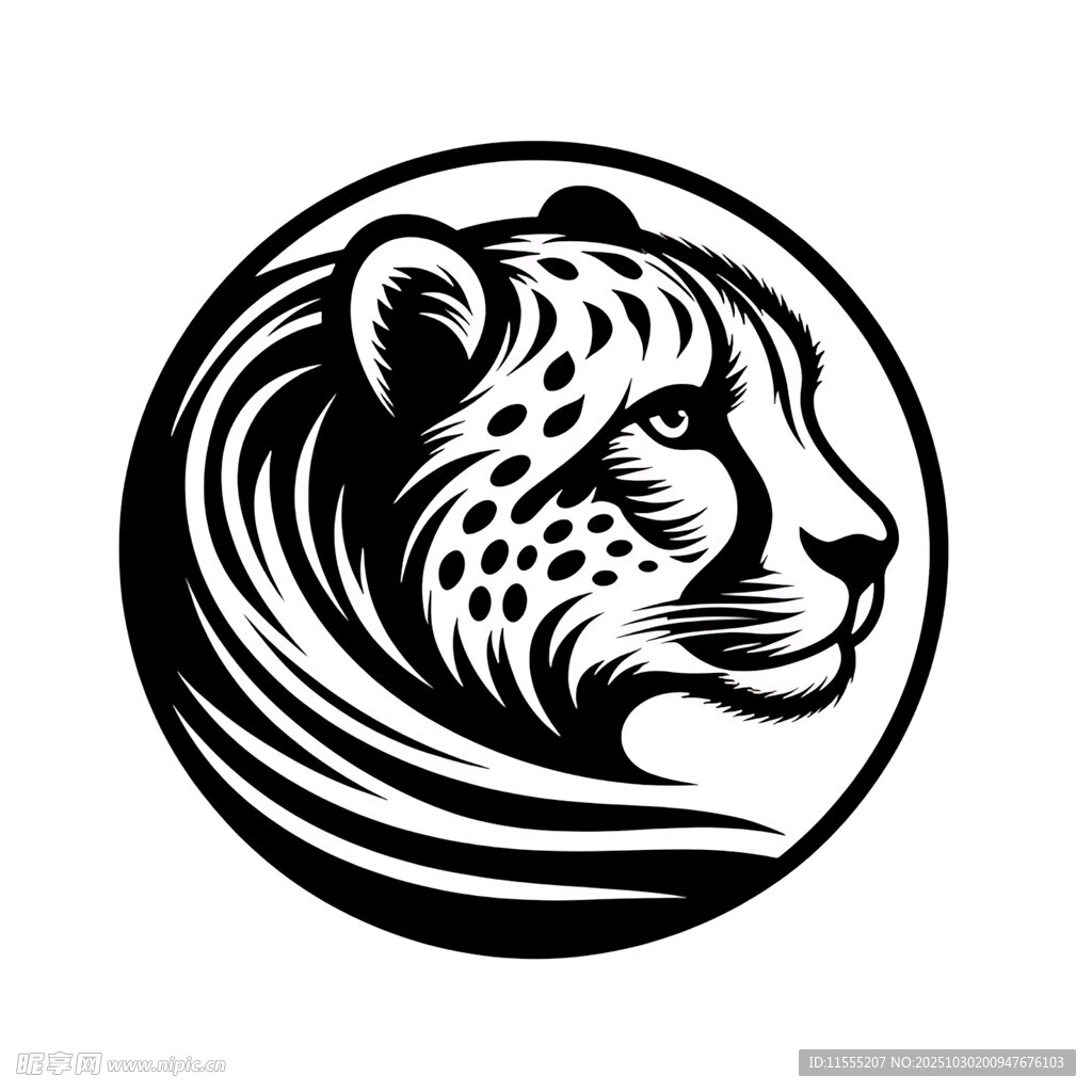 猎豹头像标志设计