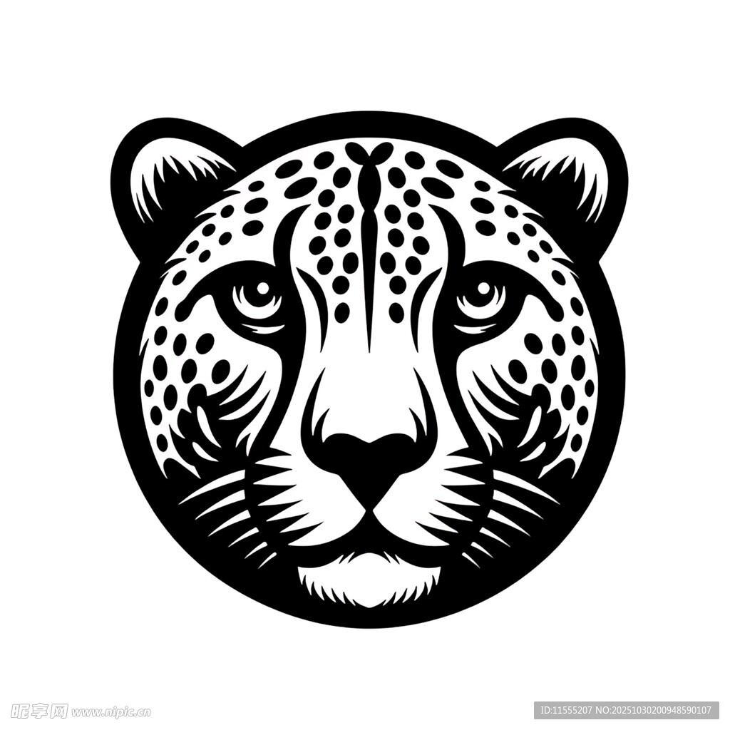 豹头图案