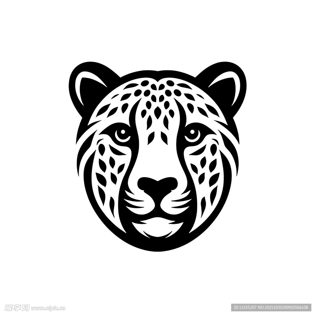 简约豹头图案设计