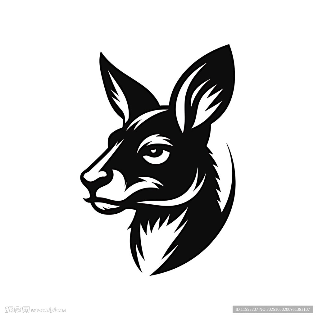 袋鼠头像标志设计