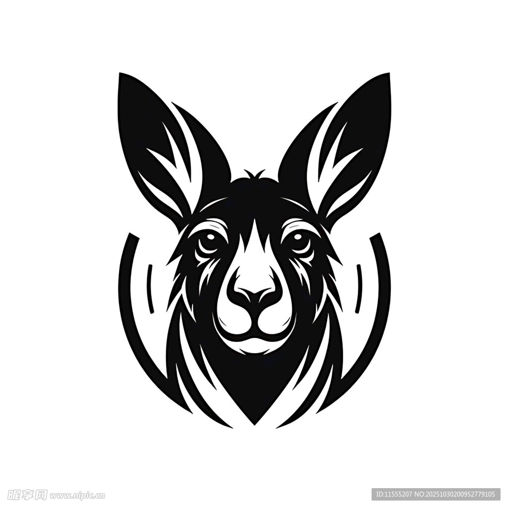 袋鼠头像标志设计