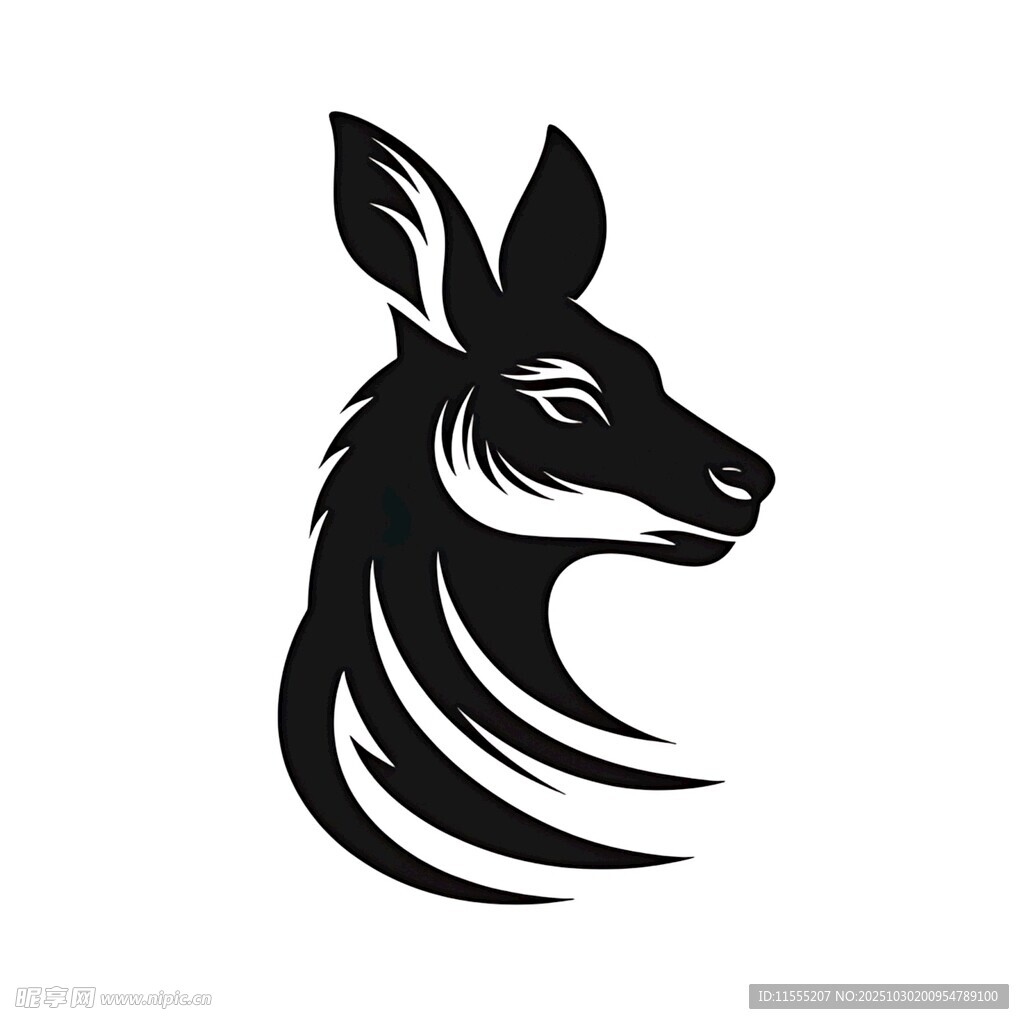 袋鼠头部简约矢量图标