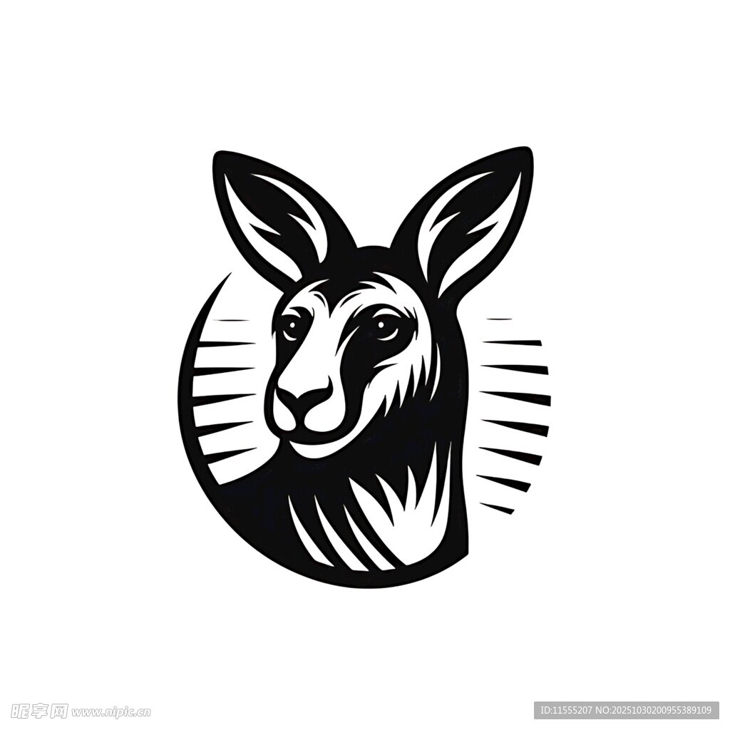 袋鼠头像标志设计