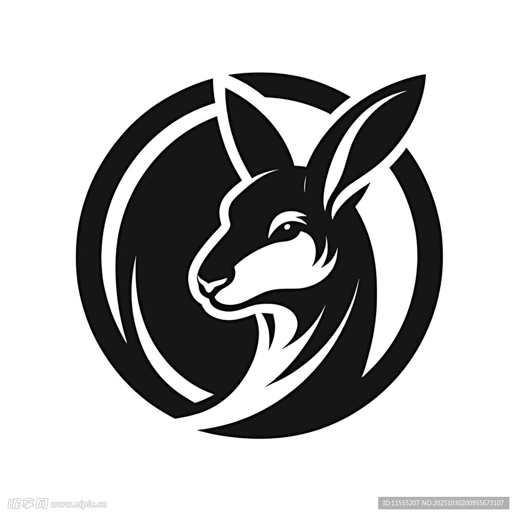 简约袋鼠标志设计