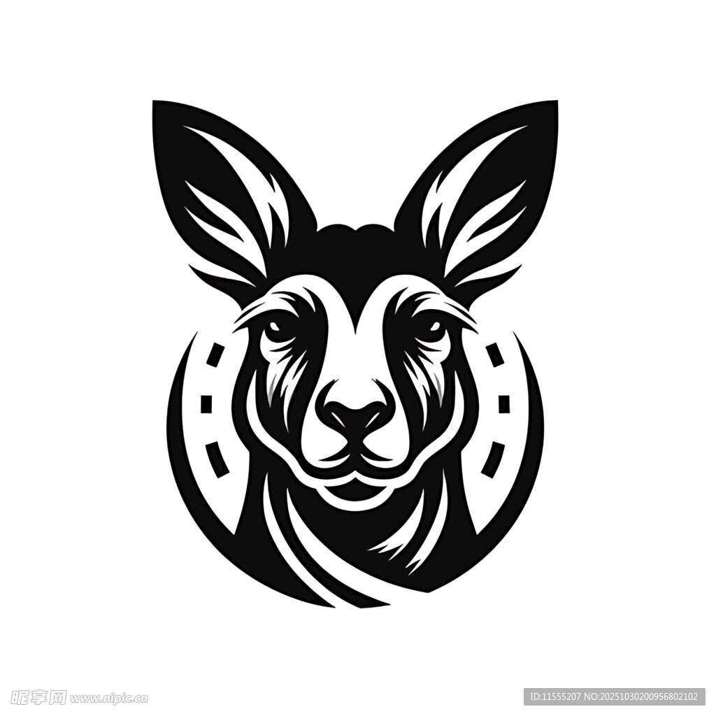 袋鼠头像图案设计