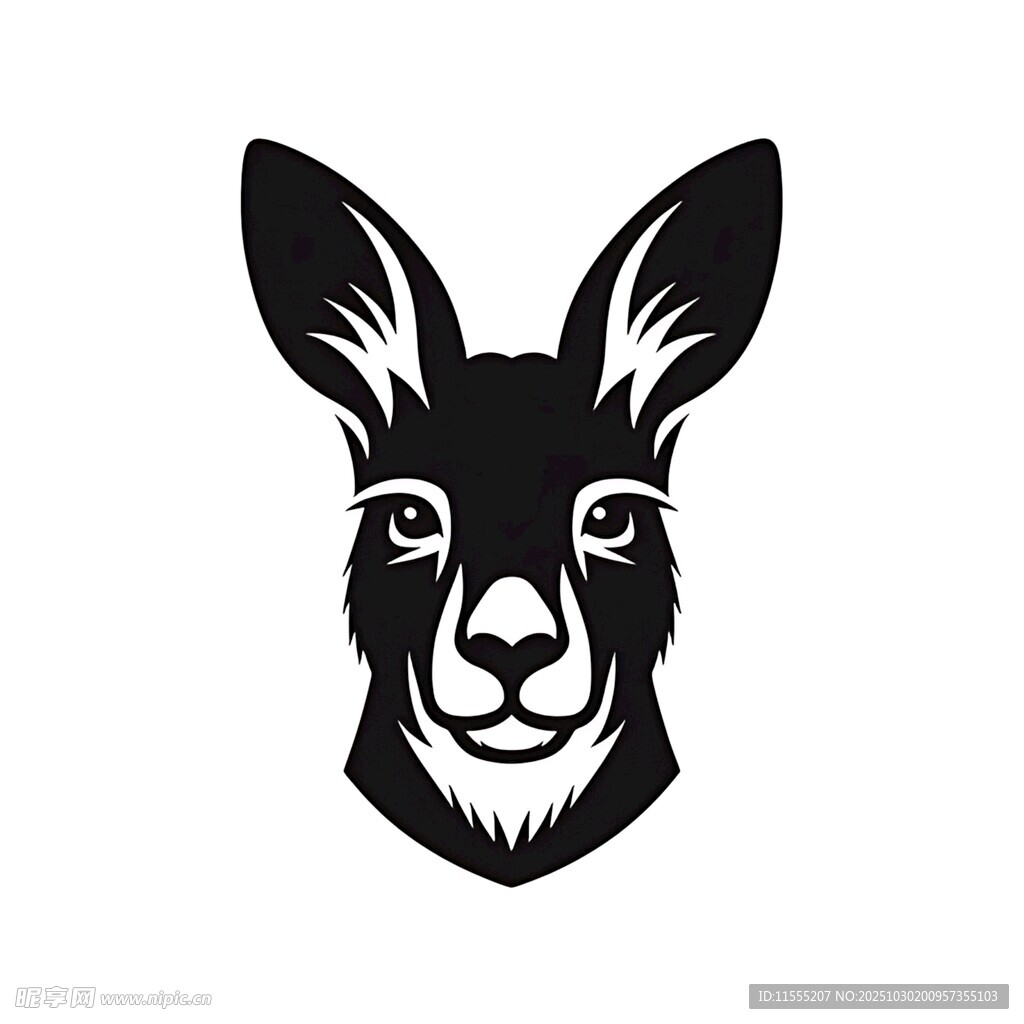 袋鼠头像标志设计