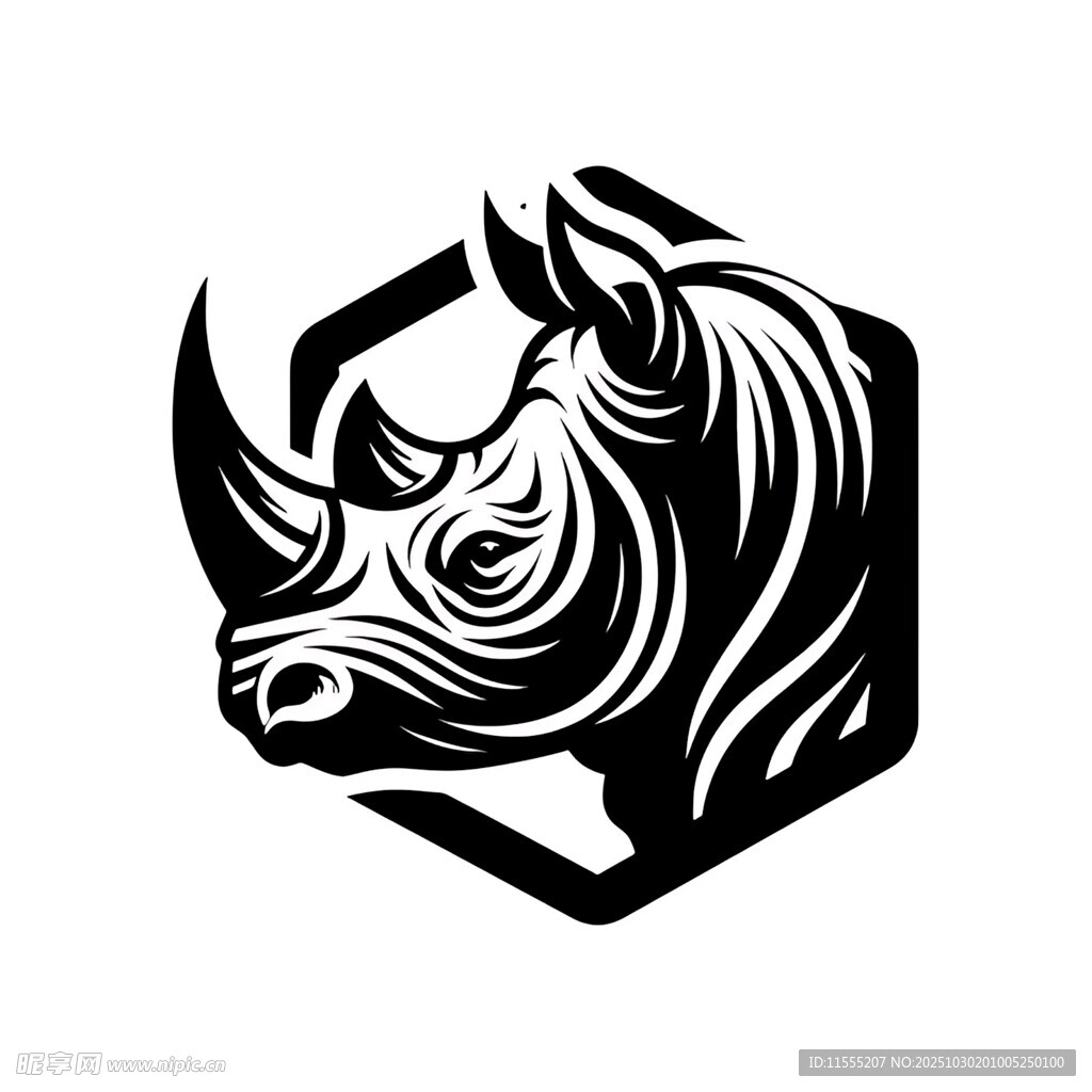 犀牛标志图案设计