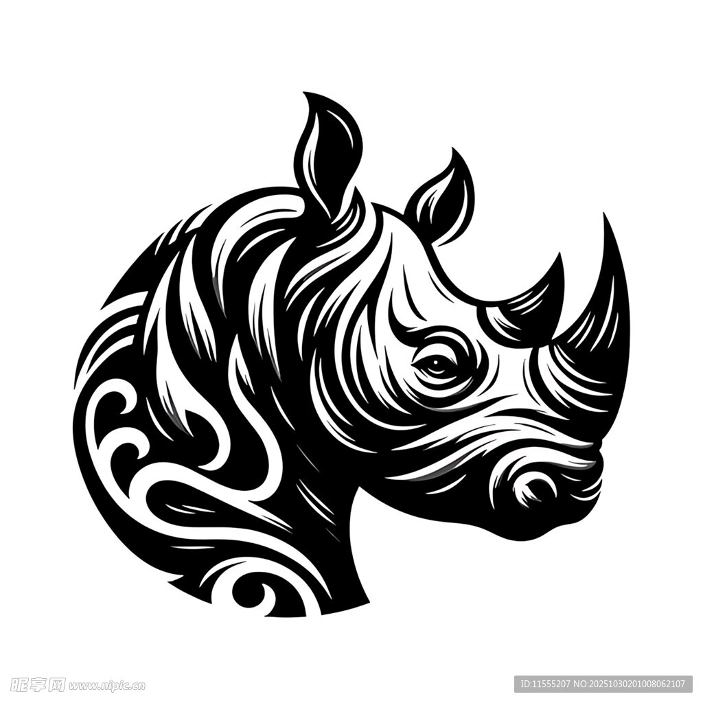犀牛图案设计