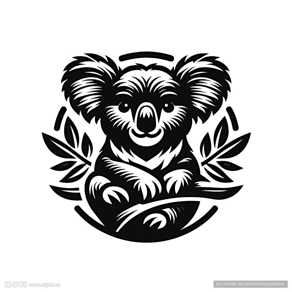 可爱考拉插画图案设计