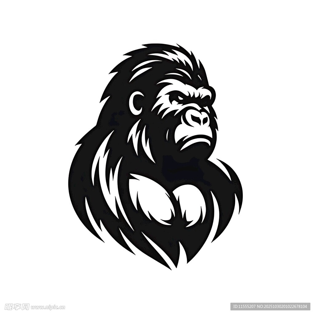 黑猩猩简约风格标志图案