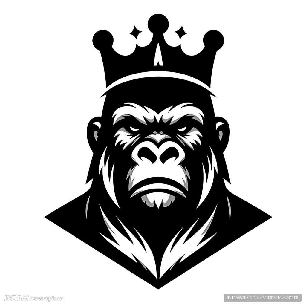 戴皇冠的大猩猩标志