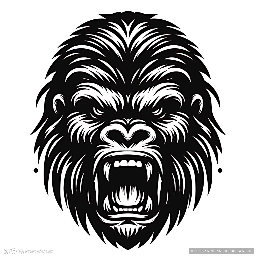 咆哮的大猩猩头像