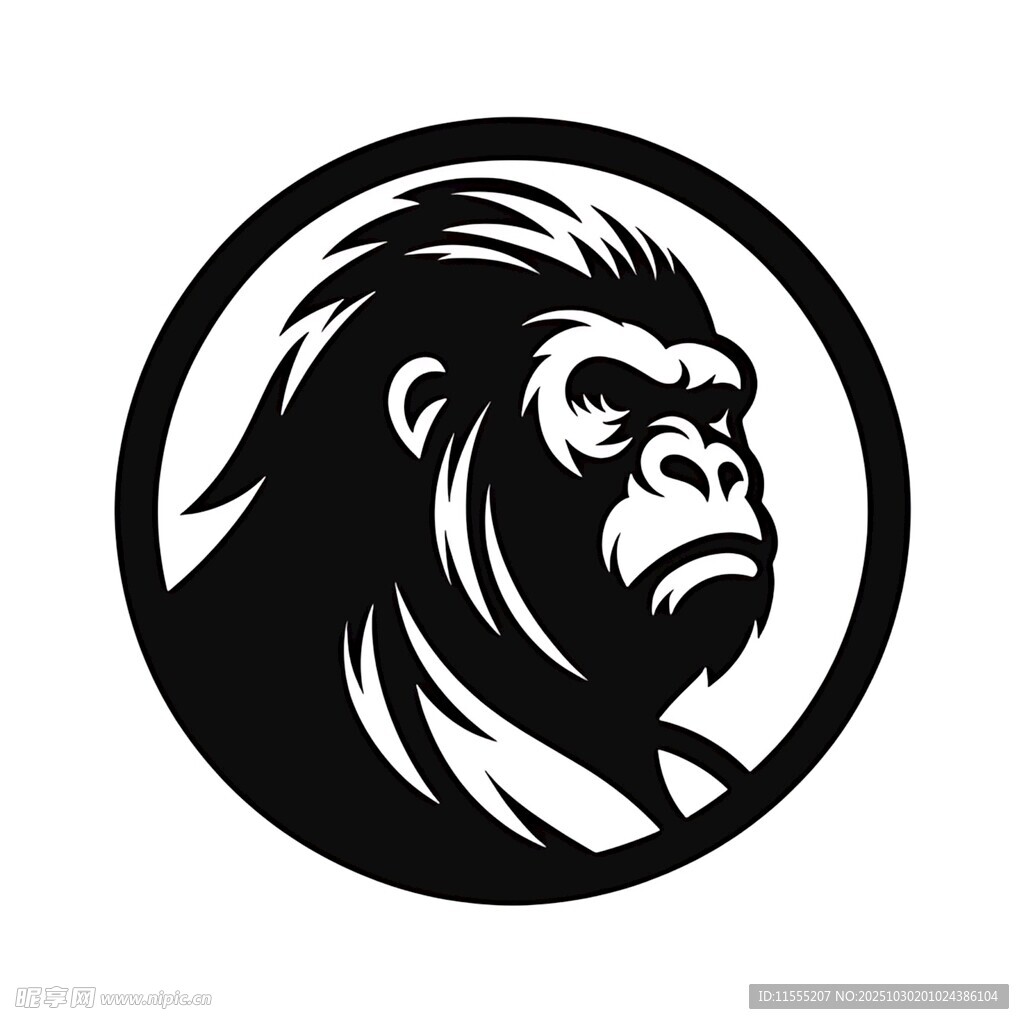 黑猩猩圆形标志图案