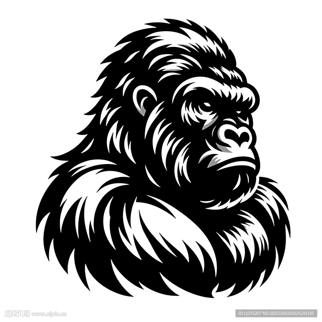 大猩猩头像插画