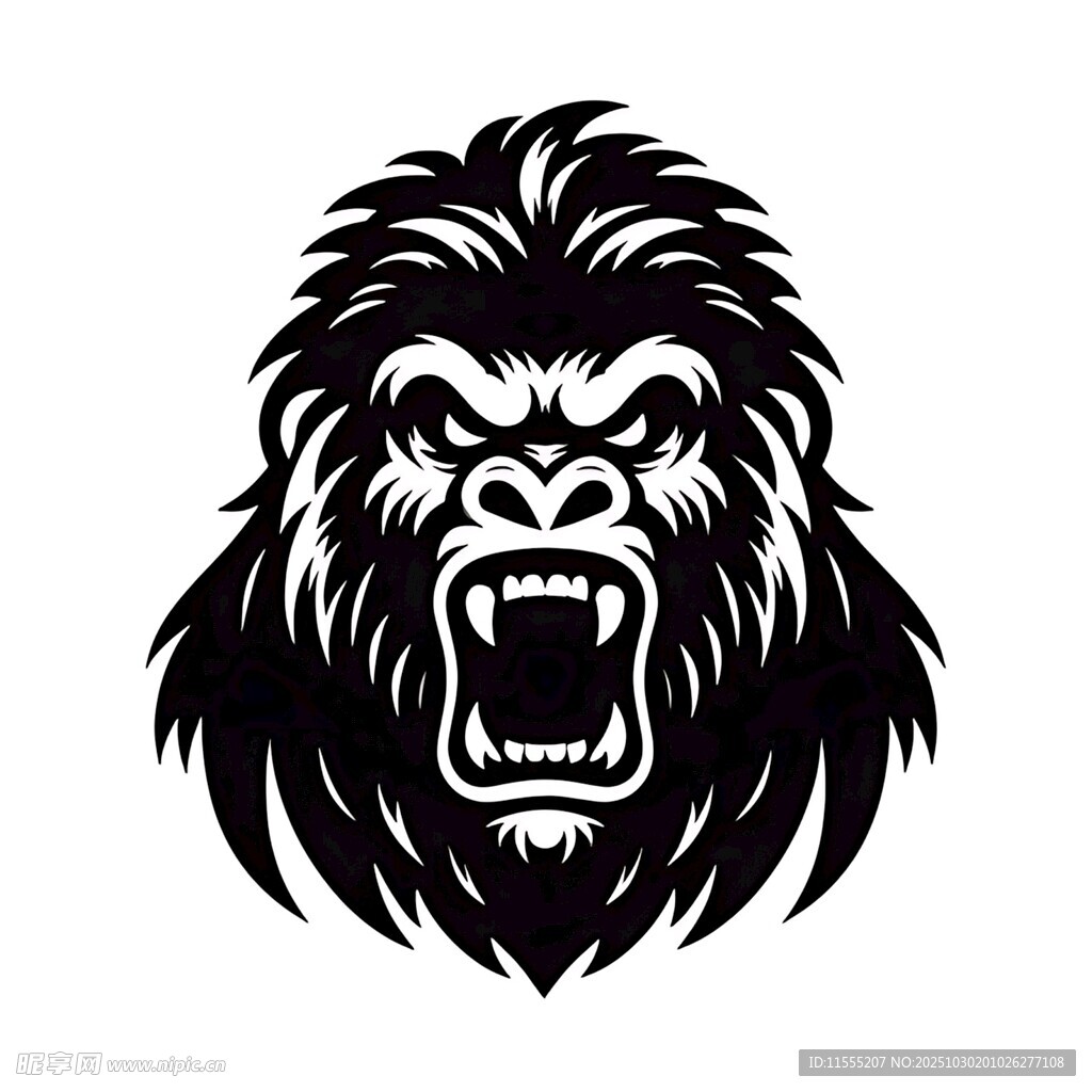 咆哮的大猩猩标志