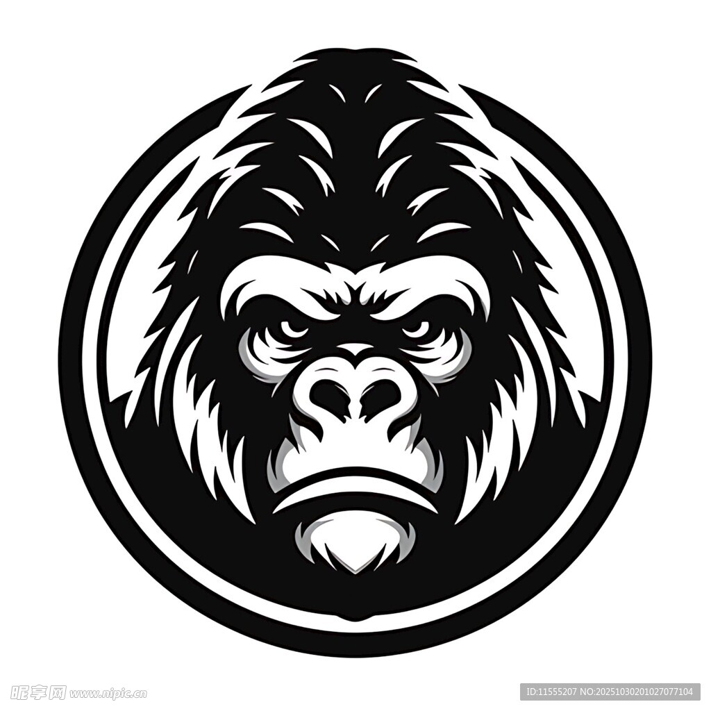 大猩猩头像标志设计