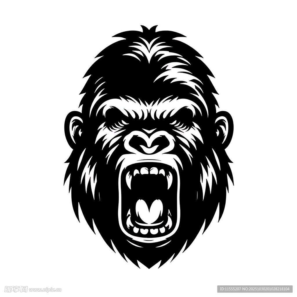 咆哮的大猩猩头像
