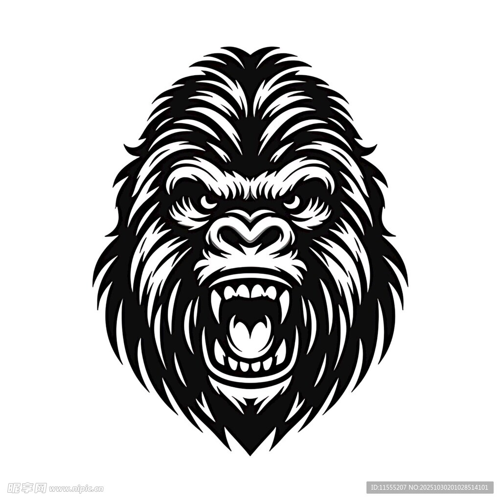 咆哮的大猩猩头像