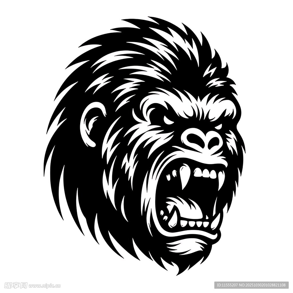 咆哮的大猩猩头