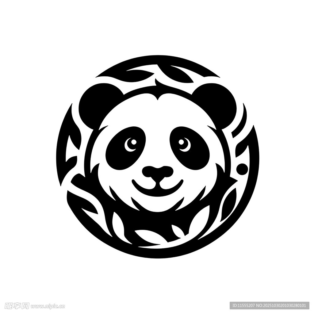 熊猫圆形图案设计