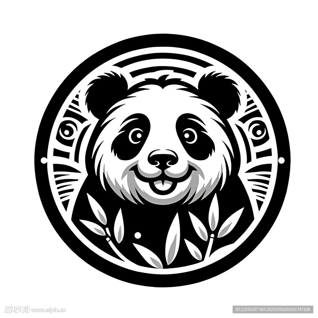 熊猫头像图案设计
