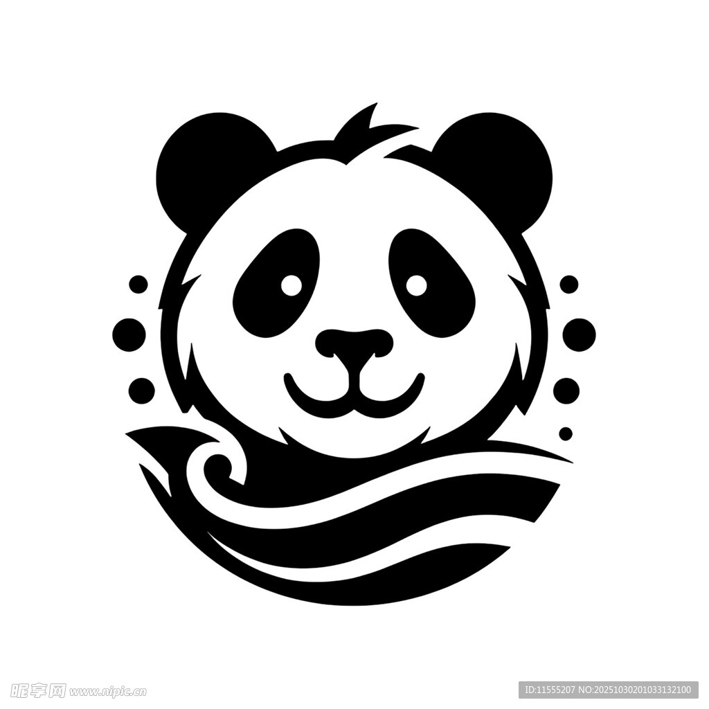 熊猫简约图案设计