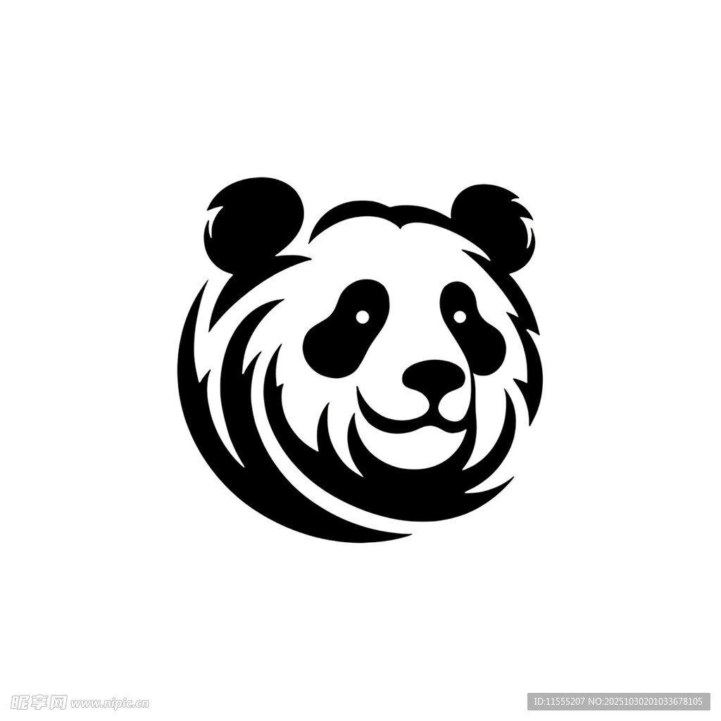 熊猫头像标志设计