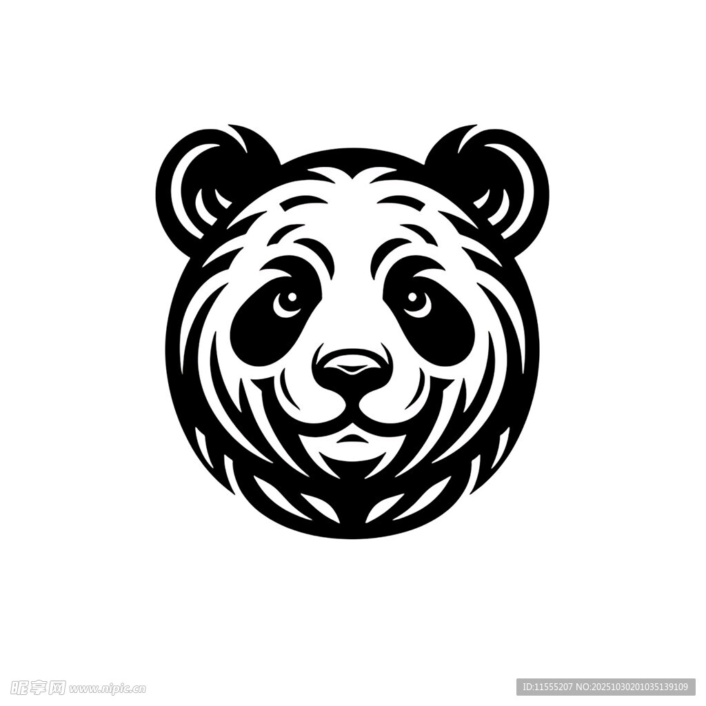 熊猫头像图案设计