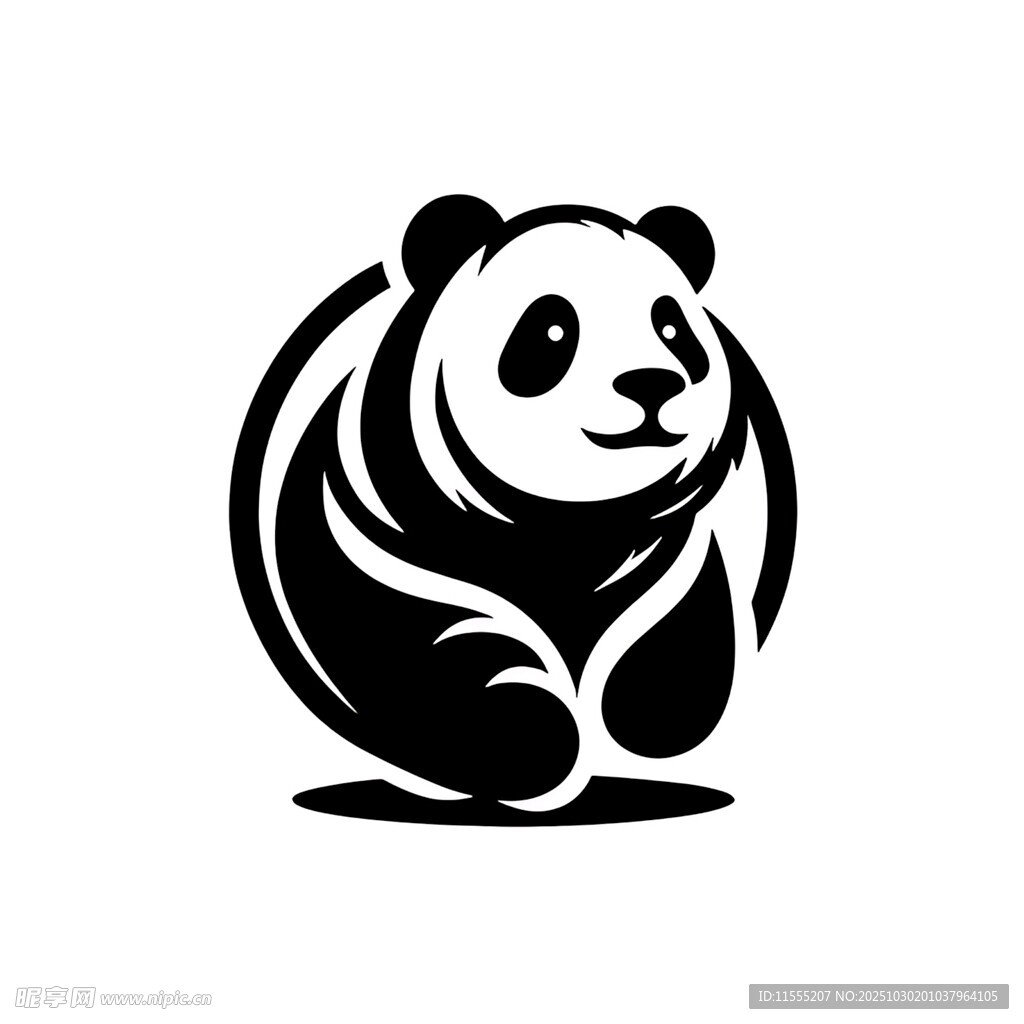 奔跑的熊猫形象