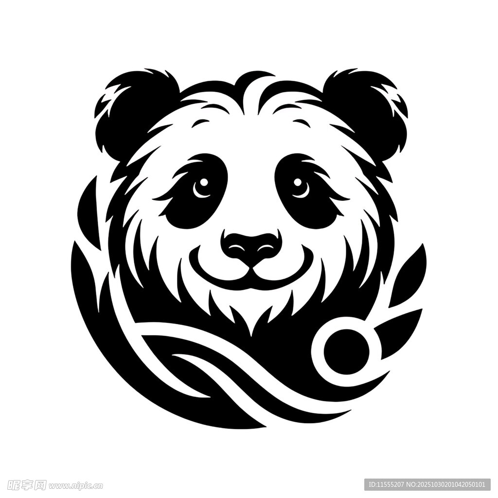 熊猫简约艺术标志