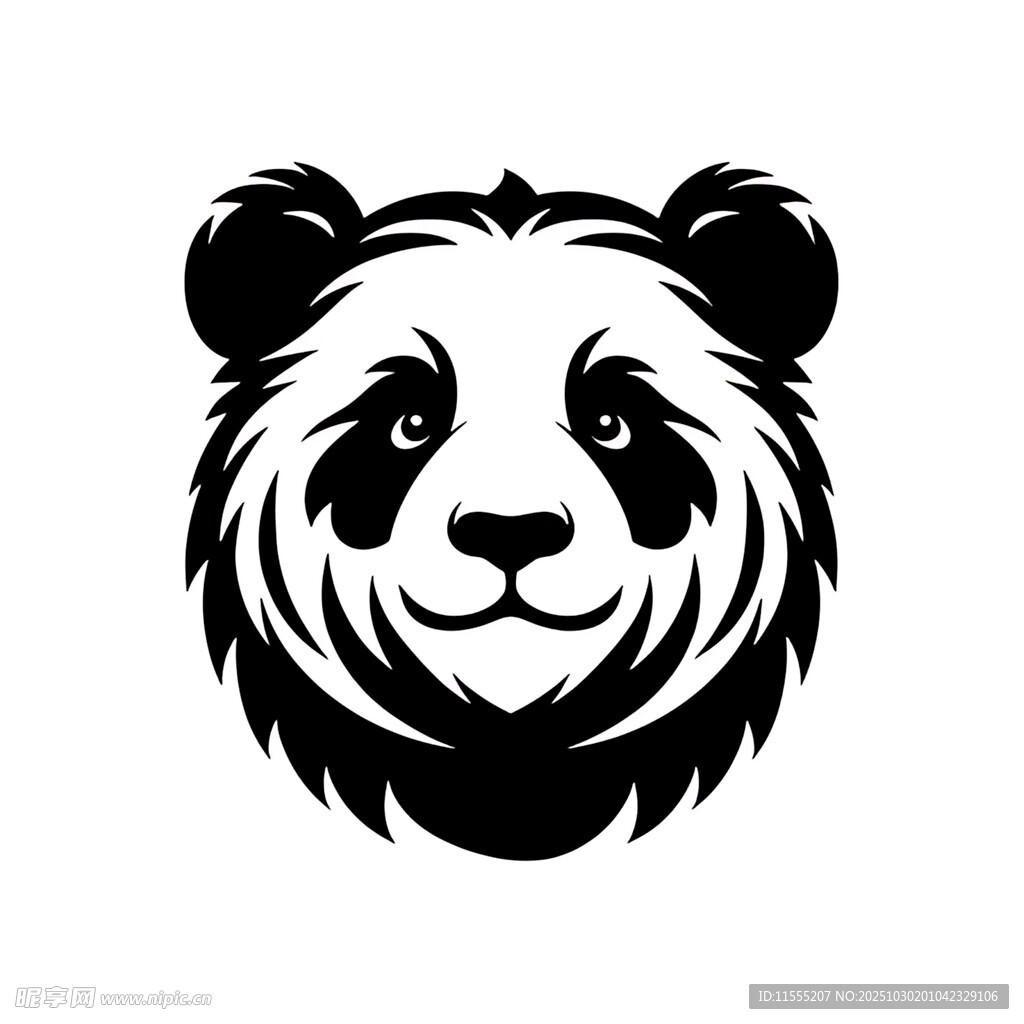 熊猫头像图案设计