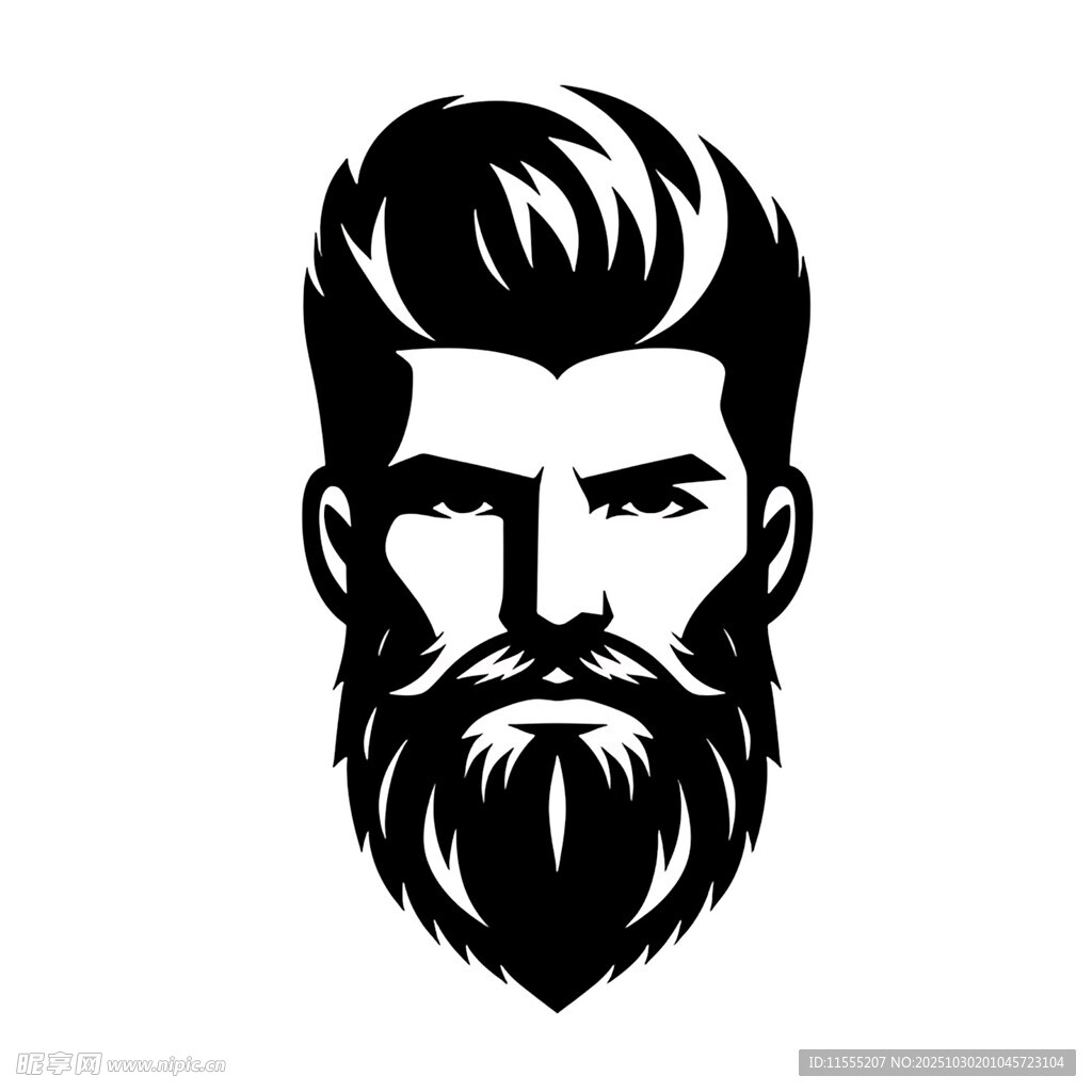 时尚型男胡须头像设计