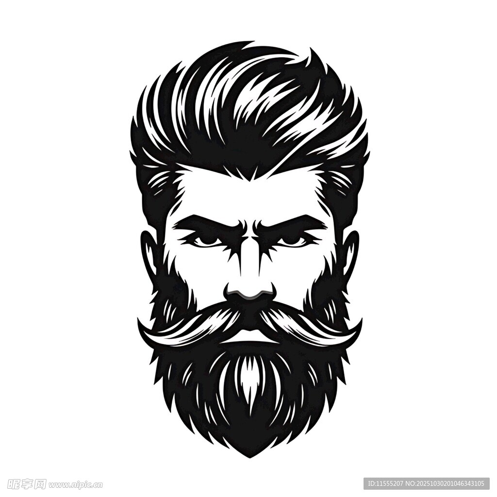 时尚男士胡须发型头像