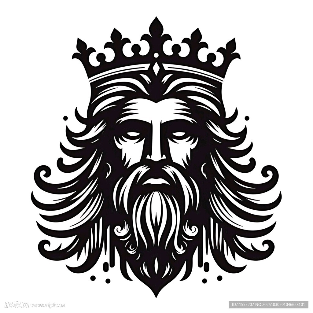 国王头像插画