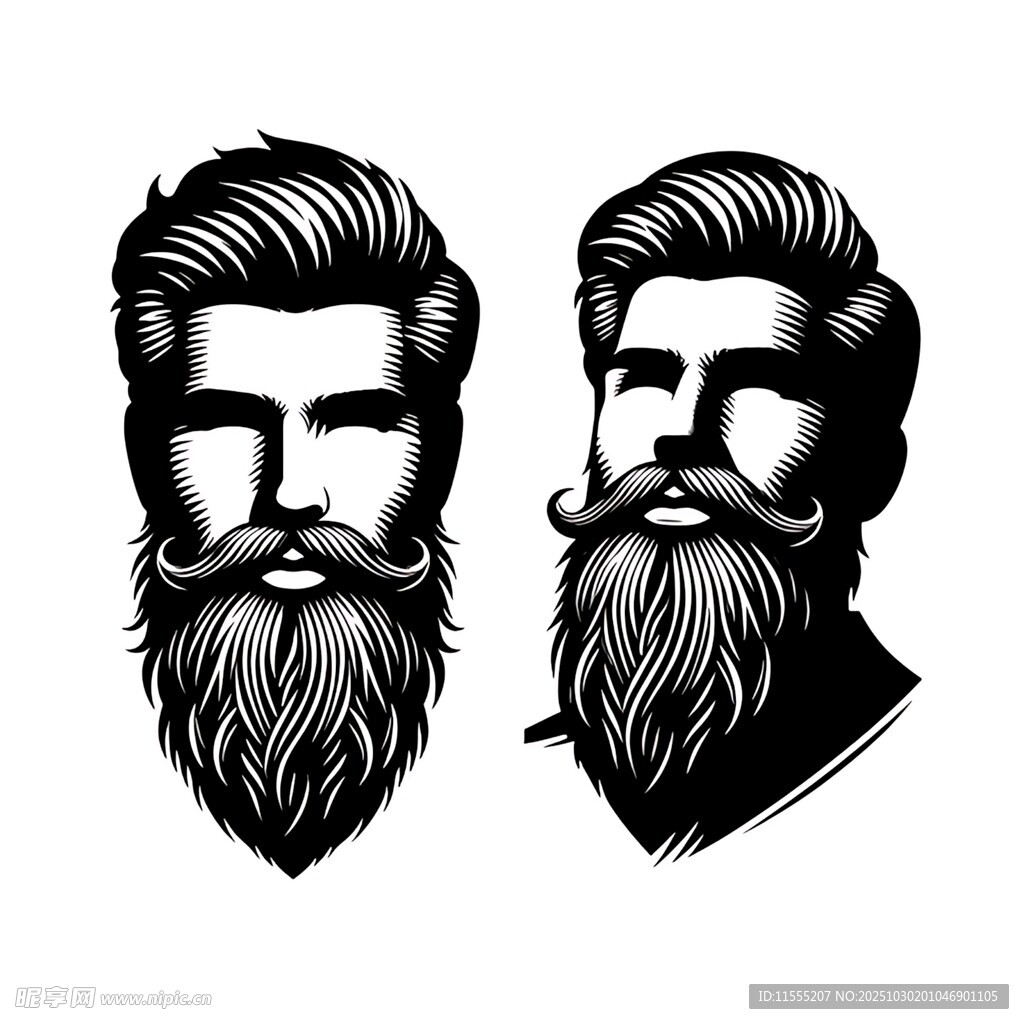 复古风格男士胡须造型