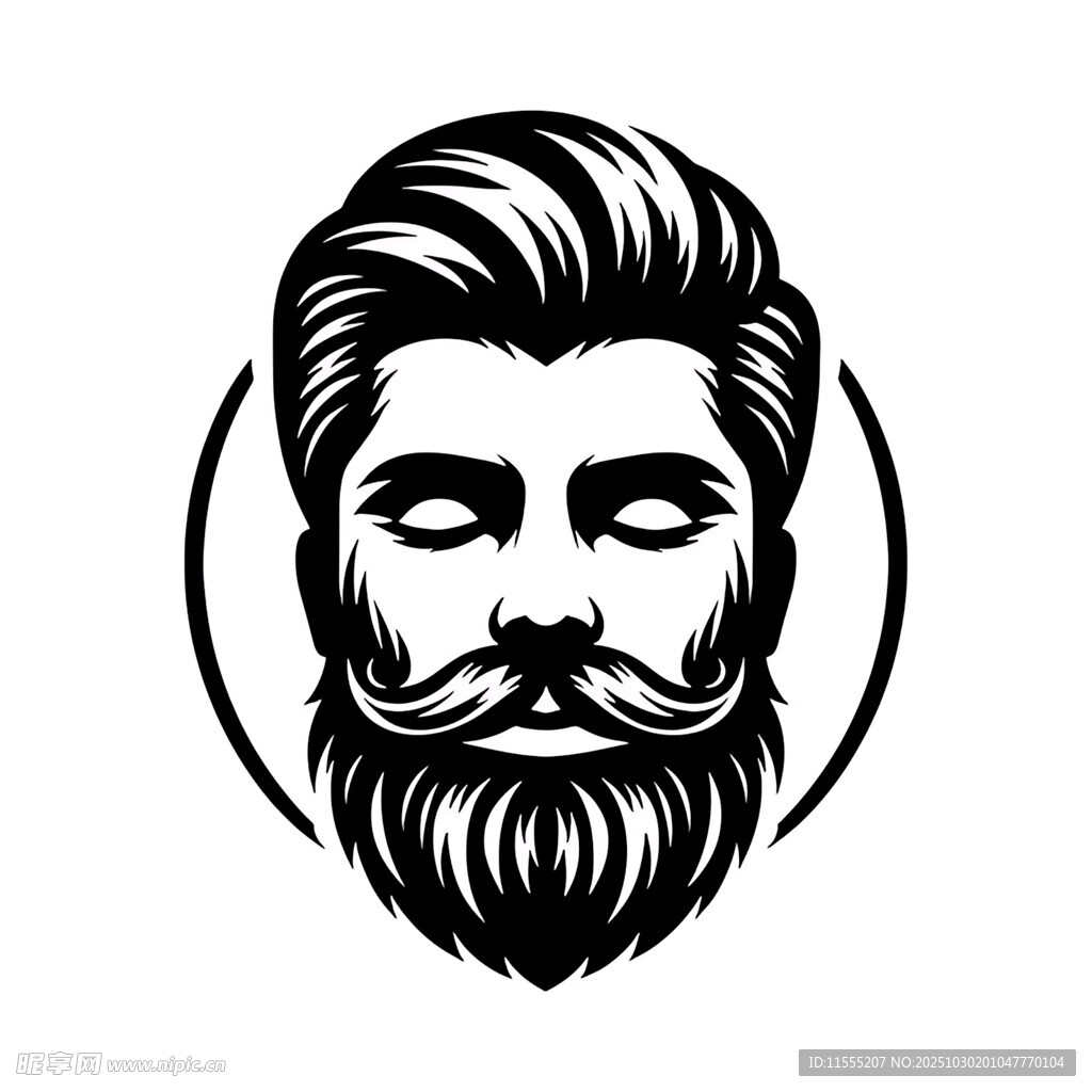 时尚男士胡须发型图标