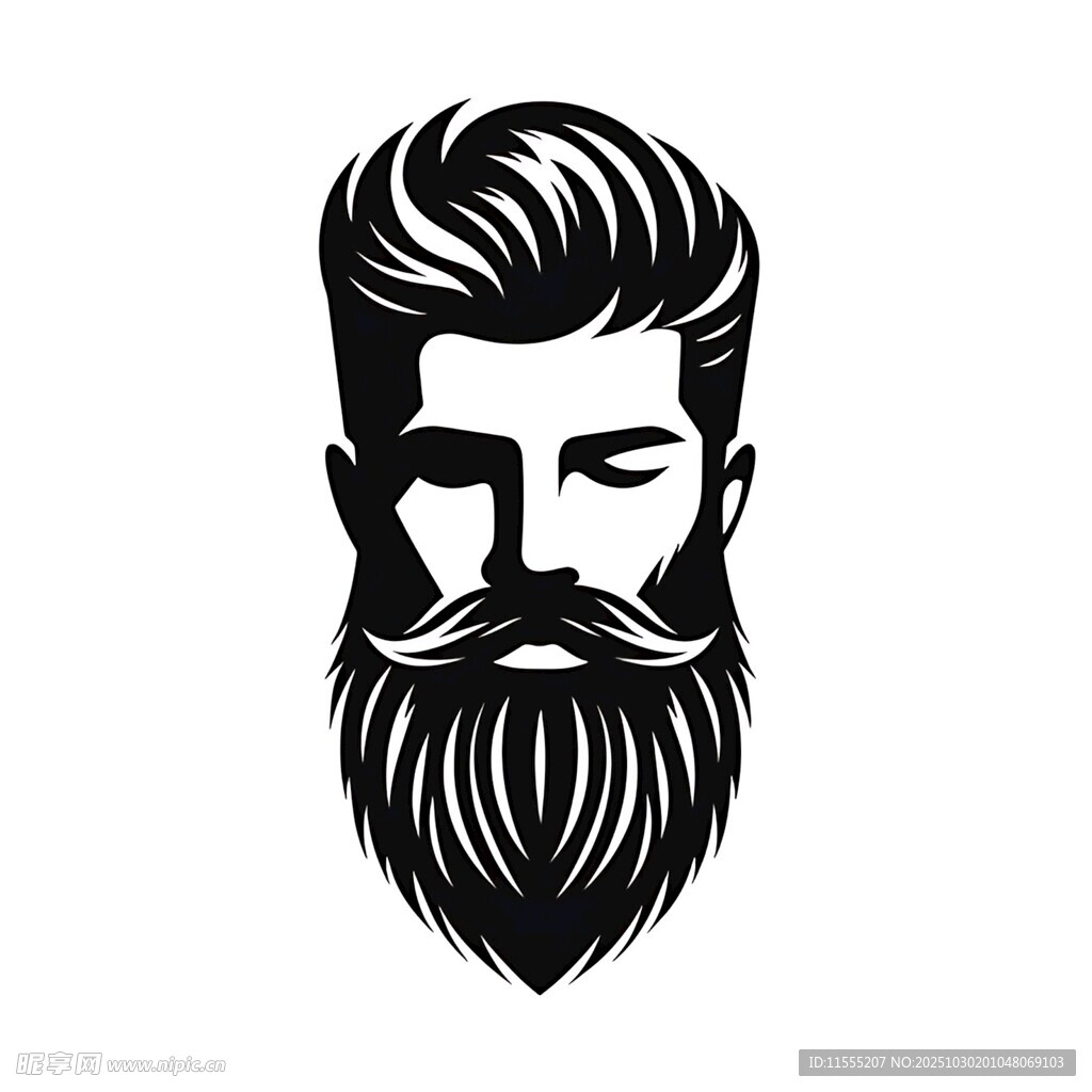 时尚个性男士胡须发型图标