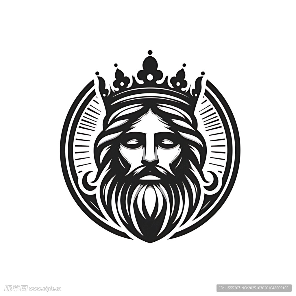 国王头像标志设计